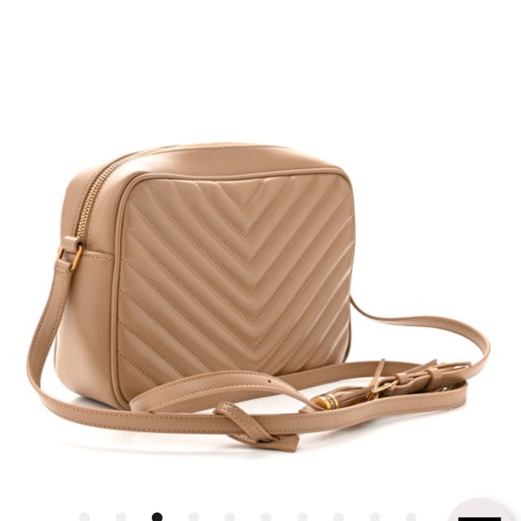 Authentic YSL Calfskin Matelasse Monogram Lou Camera Bag Dark Beige - Picture 4 of 14